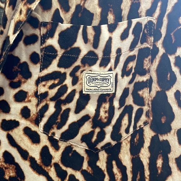 Ralph Lauren Denim & Supply Cheetah Print Short Sleeve Button Down Shirt  - M - Picture 2 of 12